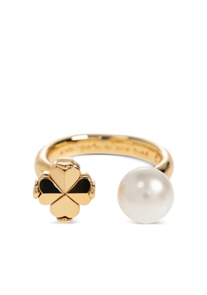 Kate Spade clover-motif faux-pearl ring - Gold
