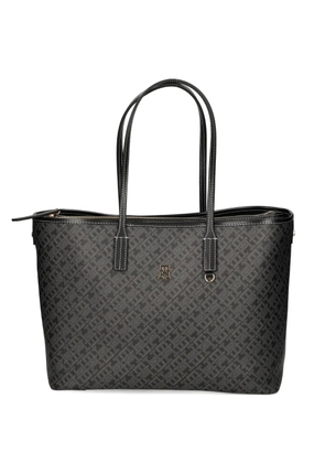 Tommy Hilfiger monogram-pattern zip tote bag - Grey