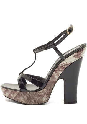 Casadei Vintage 130mm lizard-embossed platform sandals - Black