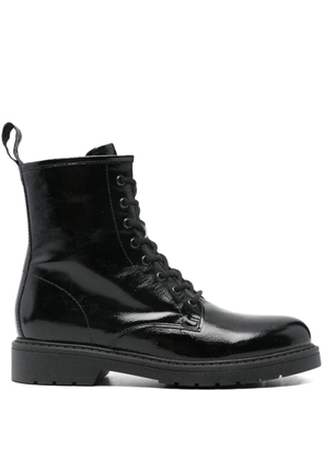 NERO GIARDINI lace-up patent-leather boots - Black
