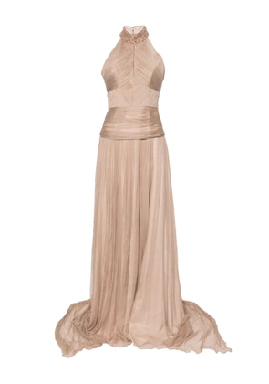 M.Marquise Irene bead-embellished gown - Neutrals