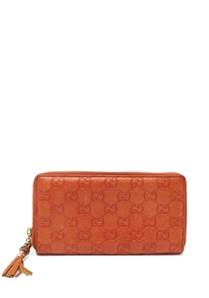 Gucci Pre-Owned GG-pattern zip-around wallet - Orange