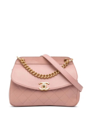 CHANEL Pre-Owned 2019 Quilted Lambskin Curved Flap crossbody bag - Pink