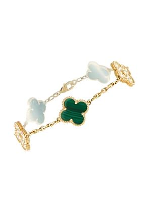Van Cleef & Arpels Pre-Owned 18K yellow gold Vintage Alhambra diamond and malachite bracelet