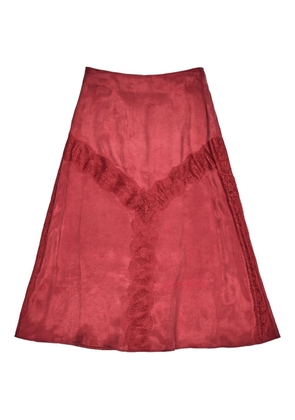 Bimba y Lola lace panel midi skirt - Red