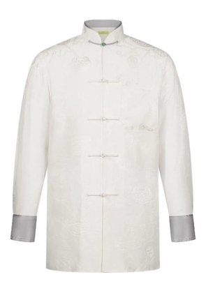 Shanghai Tang jacquard mandarin-collar shirt - White