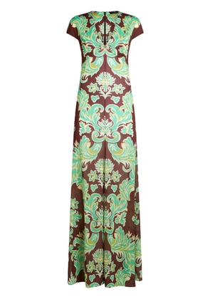 ETRO graphic-print jersey dress - Green