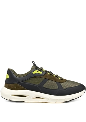 Geox suede-panel lace-up sneakers - Green