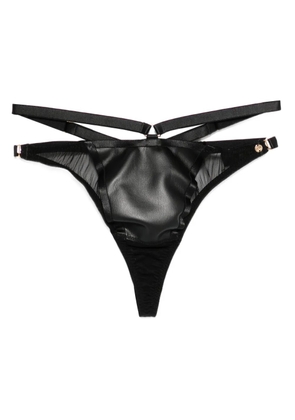 Something Wicked Mia strappy panelled thong - Black