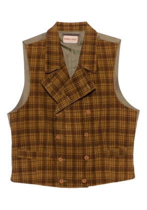 Romeo Gigli Pre-Owned 1990s double-breasted checked vest - Brown