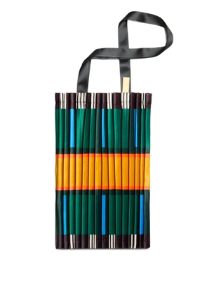 MULTITUDES BAGS Ravello pleated striped tote bagpleated striped tote bag - Green