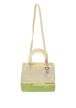 Christian Dior Pre-Owned medium Lady Dior raffia-charm tote bag - Neutrals