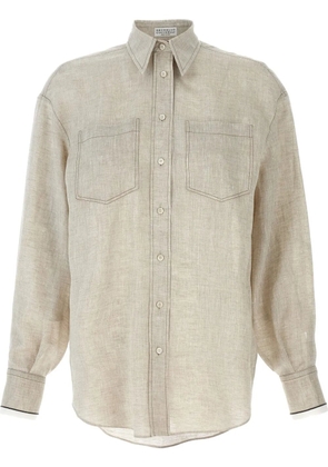 Brunello Cucinelli linen shirt - Neutrals