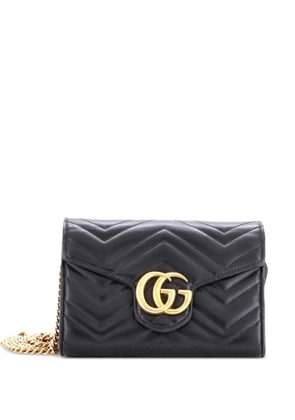 Gucci Pre-Owned GG Marmont Chain Wallet Matelasse Leather Mini crossbody bag - Black