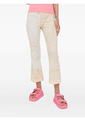 Liviana Conti abstract-print cropped-leg trousers - Neutrals