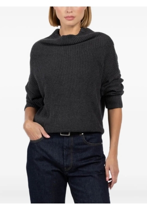 Autumn Cashmere funnel-neck ribbed sweater - Grey
