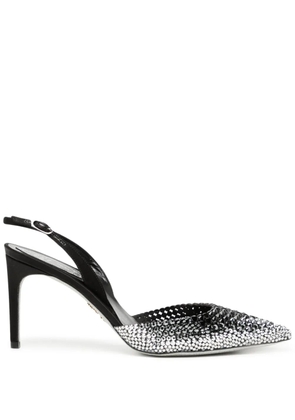 René Caovilla Jackie 70mm crystal-embellished pumps - Black