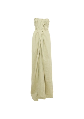 Alberta Ferretti Vintage gathered strapless maxi dress - Green