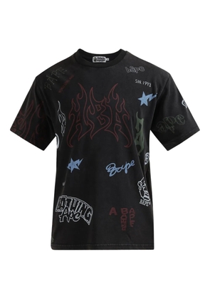 A BATHING APE® World Gone Mad graphic-print T-shirt - Black