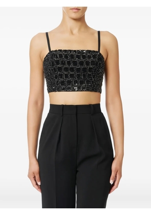 Elisabetta Franchi crocodile-embroideries top - Black