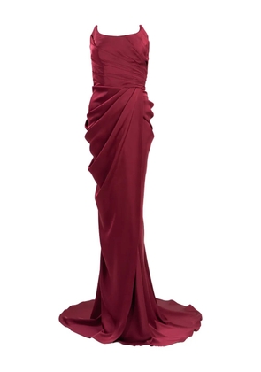 Ana Radu ruched side-slit maxi dress - Red