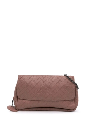 Bottega Veneta Pre-Owned 2012-2024 Small Calfskin Intrecciomirage Embossed Butterfly Chain crossbody bag - Pink