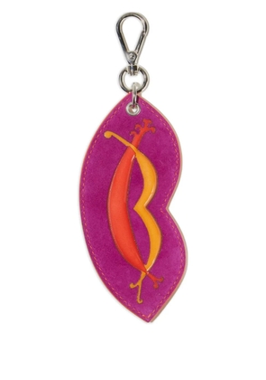 PUCCI lip-shaped suede airtag holder - Pink