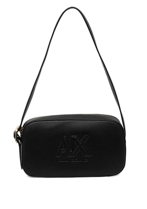 Armani Exchange embossed-logo shoulder bag - Black
