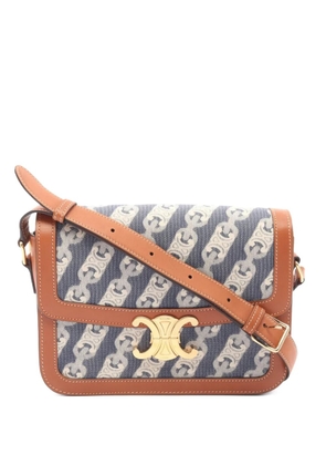 Celine Pre-Owned 2010s Triomphe denim shoulder bag - Blue