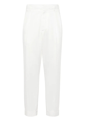 Brunello Cucinelli pressed-crease cotton trousers - White