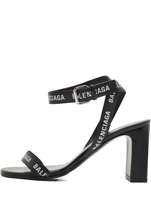 Balenciaga Pre-Owned logo-print ankle-strap sandals - Black