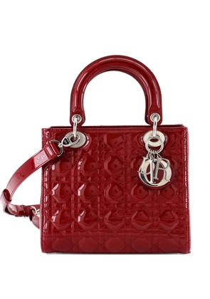 Christian Dior Pre-Owned Lady Dior Bag Cannage Quilt Patent Medium satchel - Red