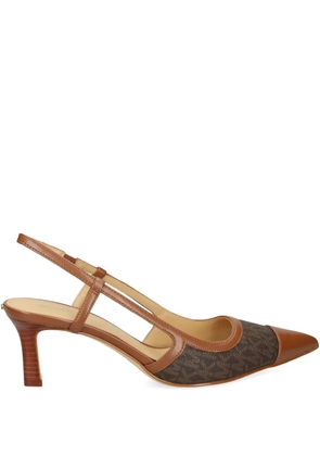 Michael Michael Kors Alora monogram pointed pumps - Brown