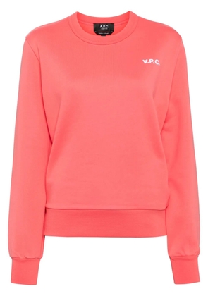 A.P.C. logo-print cotton sweatshirt - Pink