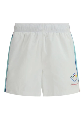 Casablanca Casa Sportif graphic-panel windbreaker shorts - White