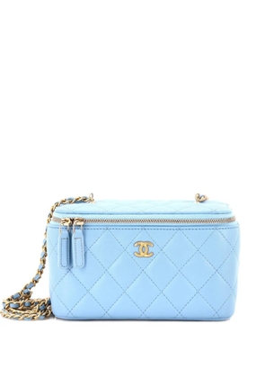 CHANEL Pre-Owned Pearl Crush Vanity Case with Chain Quilted Lambskin Small clutch bag - Blue