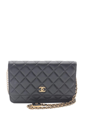 CHANEL Pre-Owned 2021-2025 CC Quilted Lambskin Wallet On Chain crossbody bag - Black