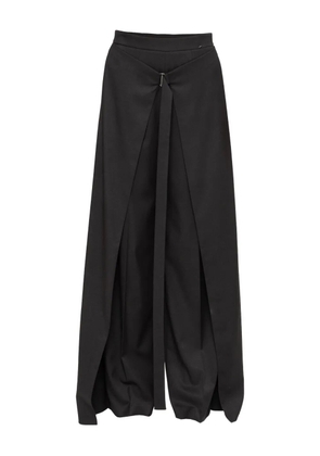 NISSA layered wide-leg trousers - Black
