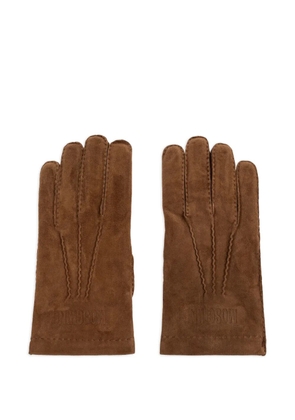 Moschino logo-debossed gloves - Brown