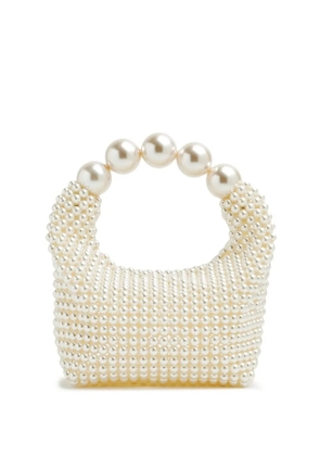 Vanina beaded top-handle bag - White