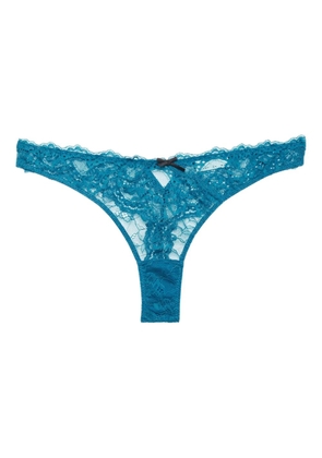 Fleur Du Mal Bianca lace bow thong - Blue