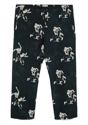 BODE Football-pattern trousers - Black