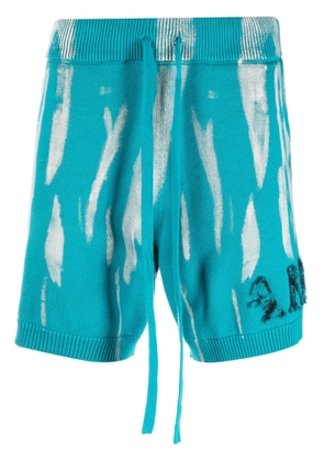 AMIRI logo-embroidered knitted shorts - Blue
