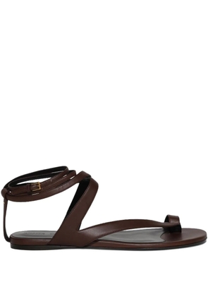 KHAITE Aimee ankle-wrap leather sandals - Brown