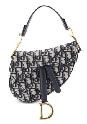 Christian Dior Pre-Owned Saddle Handbag Oblique Canvas Mini shoulder bag - Blue