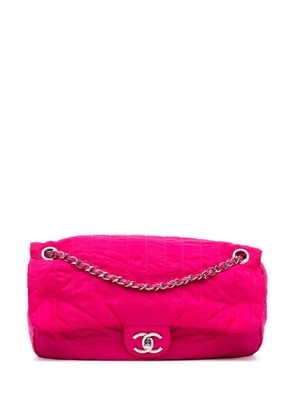 CHANEL Pre-Owned 2012 Jumbo Quilted Nylon Soft Shell Flap shoulder bag - Pink