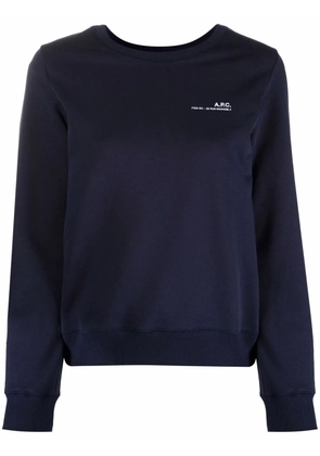 A.P.C. logo-print cotton sweatshirt - Blue
