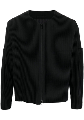 Homme Plissé Issey Miyake Unfold pleated zip-up jacket - Black