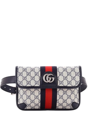 Gucci Pre-Owned Ophidia Flap GG Coated Canvas with Leather belt bag - Blue