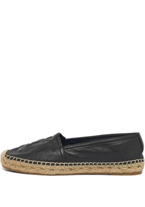 Saint Laurent Pre-Owned logo-detail flat espadrilles - Black